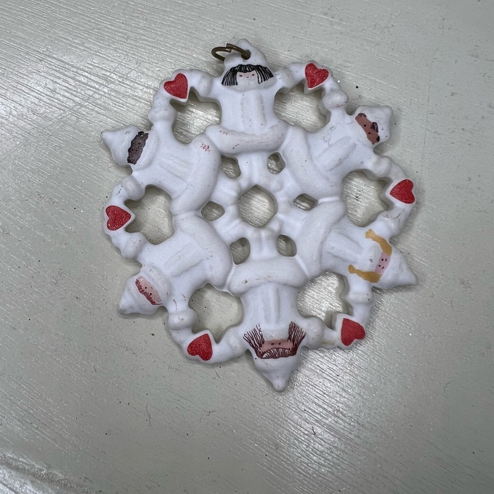 Hallmark Christmas Ornament HEARTS IN HARMONY Porcelain Snowflake made o…